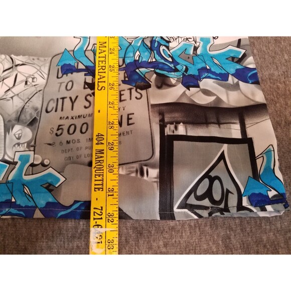 Vintage Up Rock All Over Print Graffiti Button Down Mens Shirt Size 2XL - Picture 5 of 7